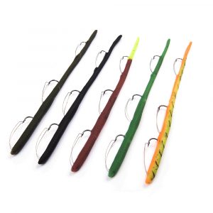 plastic worms for bass fishing. 9" 3 hook worm lures