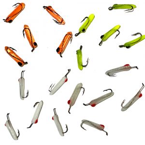 pre rigged wax worm fishing lures. bluegill lures with hooks molded in.