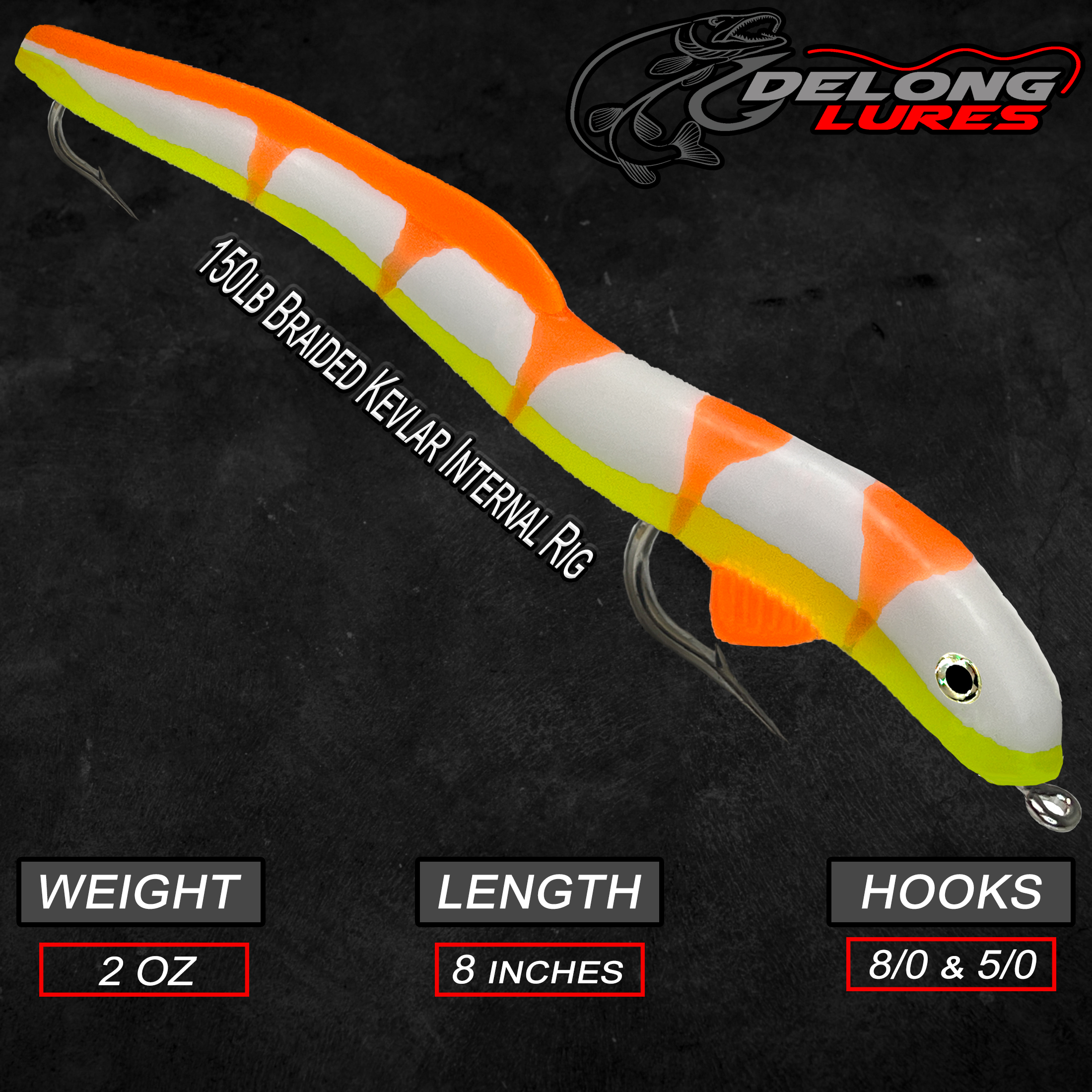 8 KILR Eels - Delong Lures