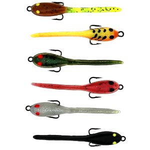 best fishing lure for spring. 3" pre rigged tadpole fishing lure with multiple hooks. main image