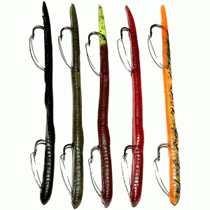 rubber worm packs fishing lures pre rigged variety pack for bass fishing.
