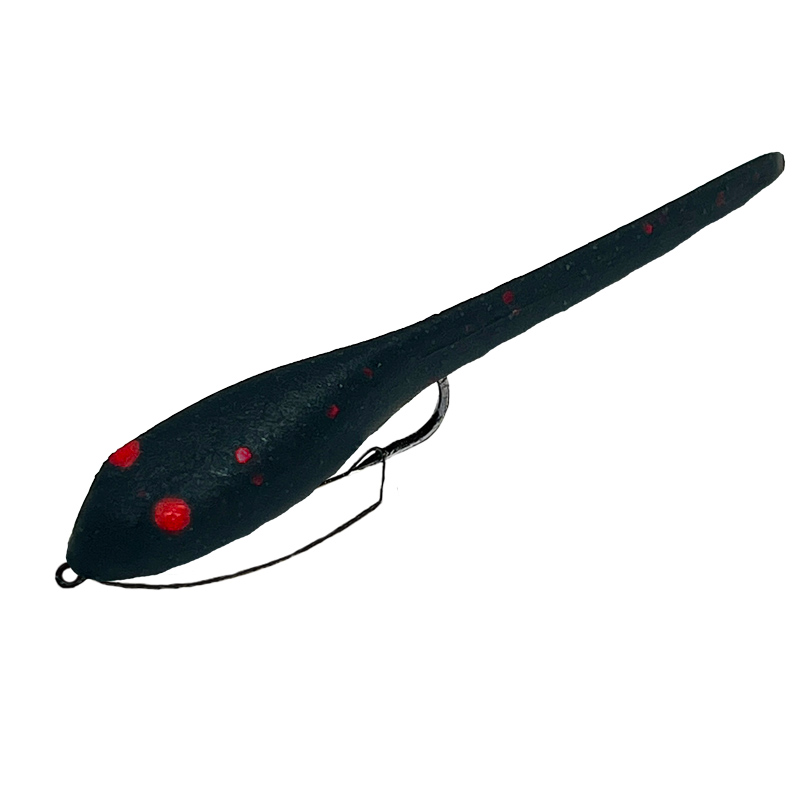 3" Medium Tadpole Weedless (2 Pack) - Black/Red Flake 2 Pack - Fishing Lures - Delong Lures LLC