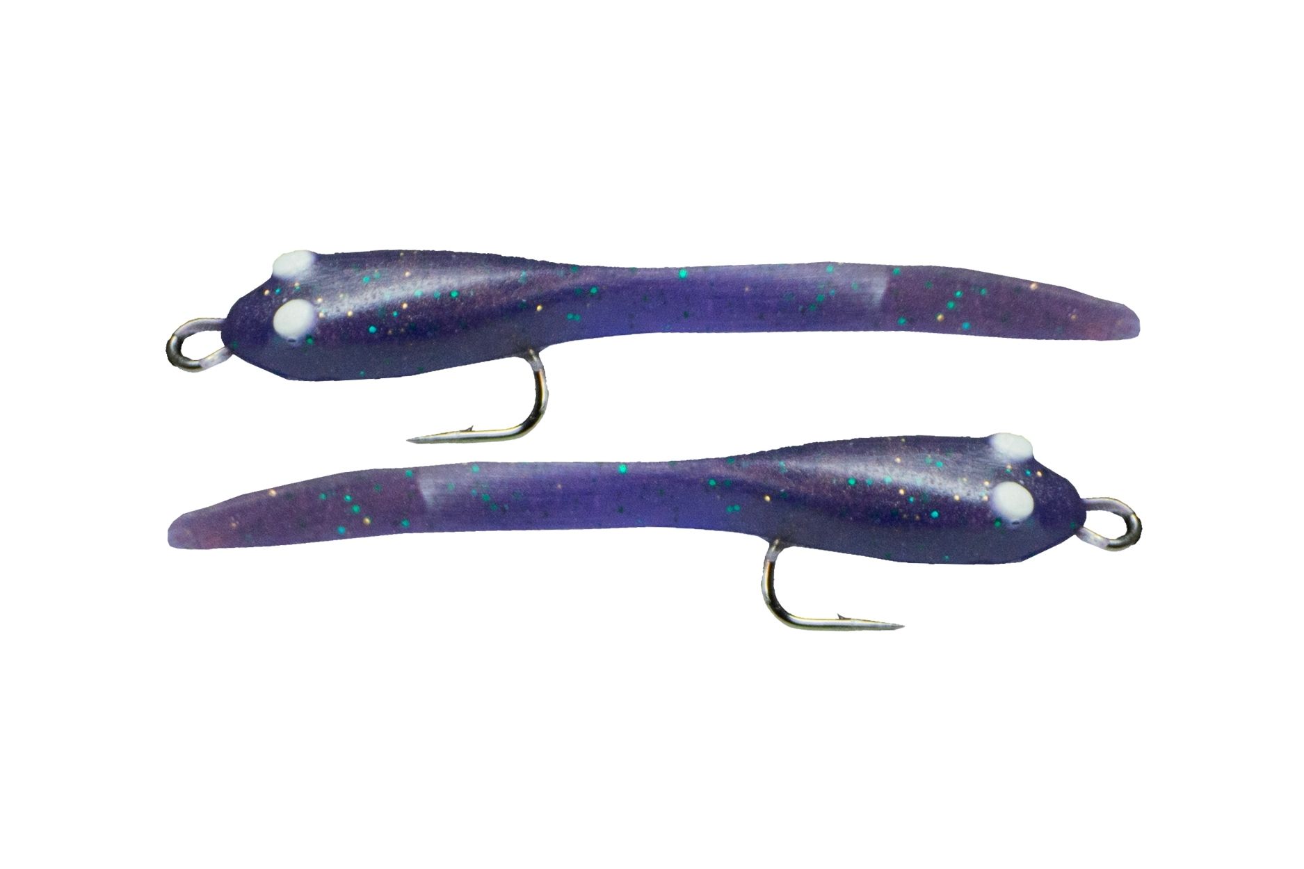 12 Esche Da Pesca Hooked On Tackle Tadpoles 3.5" Crystal Red - Jig Soft Bait A Forma Di Pesce
