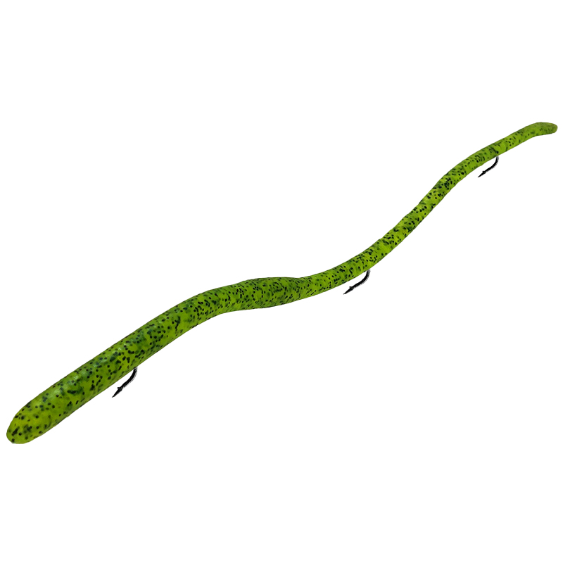 16" Rigged Snake - Chartreuse Pepper - Fishing Lures - Delong Lures LLC