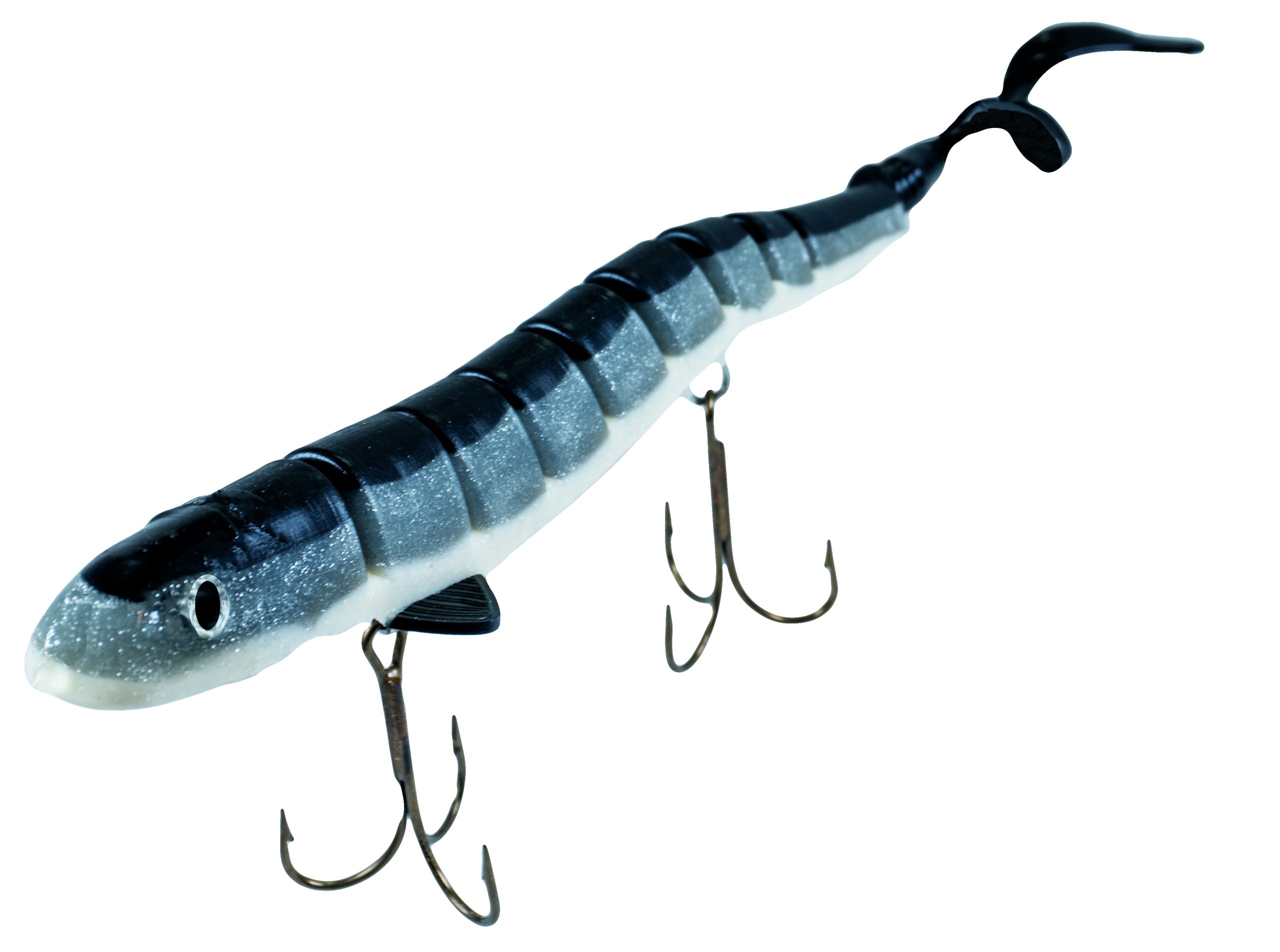 black and silver fishing lure Shop Minnow Gear Online Wounded minnow action is irresistible to trout Headbanger Cranky Shad 4" Black/Silver