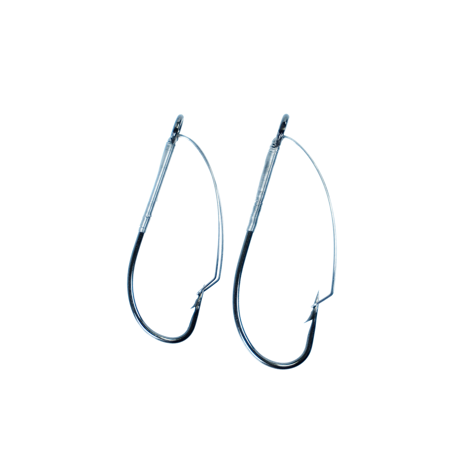 Weedless Wacky Rig Hooks with larger eyelets, weed guard, and wide-gap design for bass fishing rigs.