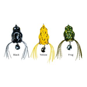 Large Bladed Topwater Frog in Black, Yellow and Frog colors